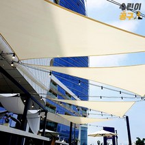 아일랜드 아이보리 옥상 차광막 삼각 사각 그늘막 타프 차광망 썬쉐이드 까페 수영장 펜션, 4x6m 사각타입 (아이보리)