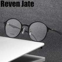 티타늄안경테 반뿔테안경 금테 반무테 연예인안경 reven jate p 퓨어 타티늄 풀 림 라운드 프레임 여성용 또는 남성용 나사 없는