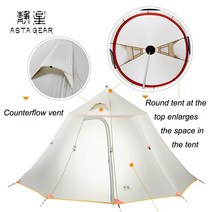 원터치 텐트 몽골텐트 차광막 캐노피 낚시 Asta gear mountain house 대형 팀 활동 및 6인용 초경량 텐트 캠핑 피라미드 텐트 트레킹 폴 없음, 발자국
