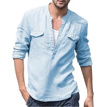 남자 린넨 셔츠 긴팔 빅사이즈 봄 여름 남성 캐주얼 면마 마 상의 2022 mens summer linen shirts KB0131
