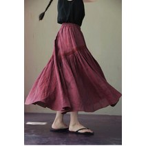 월남치마 롱 스커트 복고 플레어 a라인 컬러