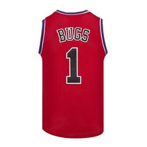 CNALLAR 남성용 버그 1 스페이스 무비 저지 농구 S-XXL 화이트/블랙 화이트., Red