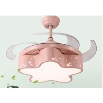 실링팬 천장형 서큘 천장선풍기 공기순환팬 어린이 팬 라이트 북유럽 보이지 않는 천장 레스토랑 침실 소녀, 02 Pink_02 42inch_02 220V