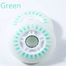 8 개/대 오로라 플래시 롤러 스케이트 빛나는 휠 인라인 훈련 PU 브레이크 플랫 꽃 72mm 76mm 80mm, [09] 8pcs Green 76mm
