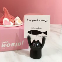 메모꽂이 귀여운 피그 개구리 소녀하트 메모 사진 명함지갑 미니 테이블장식, T04-검은고양이 메모 클립(갈치 카드)