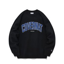 COVERNAT 빅 아치 로고 기모 맨투맨 블랙 CO2203CR01BK