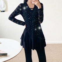 까르죠아 블링보석 캉캉 롱 블라우스 긴팔티셔츠