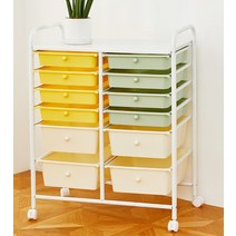 트롤리 원룸가구 아이방 키즈가구 6단서랍 공간활용 와이드형 장난감정리, 핑크