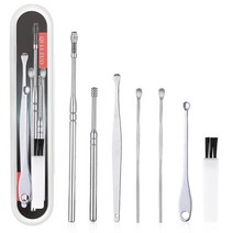 휴대용 귀지 청소 스프링 귀이개 내시경 귀파개 핀셋 귀후비개78 pcs 클리너 제거 귀, 7pcs-box-02