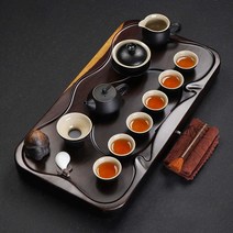 흑단목 다도세트 다기 트레이 우드 차판 보이차 찻상, 스타일 01