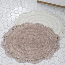 감성인테리어 원형 미니 거실 카페트 주방데코용 방수발매트 기숙사 아파트 자취방, 아이보리