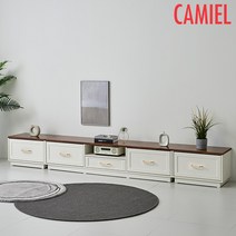 [기간한정 5% 할인이벤트] [까미엘]루트4 3020 1단 거실장세트(CC_AK0102), 아이보리 멀바우패턴