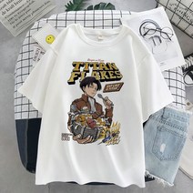 옴니뷰 Anime T-shirt men Graphic Cartoon Titan Attack Shingeki No Kyojin 티셔츠 하라주쿠 오버사이즈, 07 S9203-White_05 XL