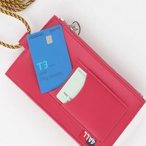 심플한 카드 명함 여성 지퍼 목걸이 지갑