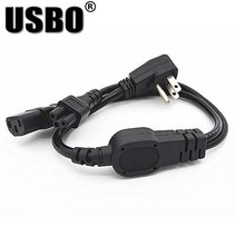 견고한 검정 0.3M PVC 구리 CE 인증 미국 표준 연장 코드 5-15P ~ C13 + C5 PDU/UPS 섀시 서버 전원 케이블, 한개옵션0