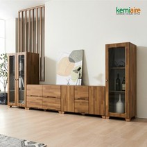 [천삼백케이] [케미에르] 엘리나 2800 거실장세트(장식장포함) KMR-154, 화이트