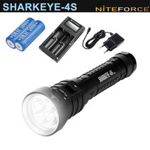 SHARK EYE-4S LED수중랜턴 5000루멘 50m방수 CREE XML2 U3 해루질, B세트(본체+5000㎃h충전지*2개+충전어댑터)