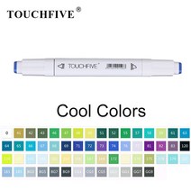 음주 측정기 Touch five멋진 컬러 아트 마커 더블 헤드 알코올 기반 브러시 펜, 143
