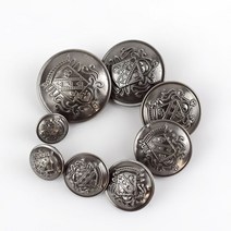 명품단추 수입 고급금속 단추 코트 바느질 12-30mm 레트로 할로우 구리 셔츠 생크 옷 장식 버클 액세서리, 01 B3-13-GunBlack_07 28mm