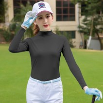 골프 여성용 베이스 코트 2벌 기능성 의류 긴팔 티셔츠 여름 아이스 실크 자외선 차단제 베이스 코트