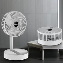 샤오미 SUNNYWAY SUPE 저소음 접이식 무선 미니선풍기 1+1 높이 조절 가능, 화이트+화이트