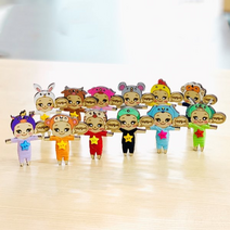 (KC인증제품) 12간지 걱정인형12개세트 만들기(십이지신 캐릭터 팬시우드 실12개 단추12개)-묶음상품