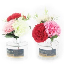 아도라하우스 레이나퍼퓸 카네이션 투명 플라워디퓨저 150ml, 레드핑크 블랙체리