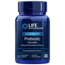 Life Extension 프리바이오틱 1400mg 유산균 츄어블 60정 Florassist Prebiotic 60 Chewable Tablets, 1개, 60 츄어블