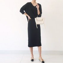 퍼니걸스 루즈핏 브이 밴딩 스커트 니트 세트_8753