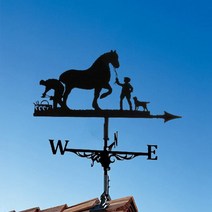 풍향계 바람개비철제 풍향계 표시기 금속 장식, 02 Horse