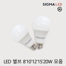 시그마엘이디 시그마 LED빔 벌브 8W 10W 12W 20w LED전구 전구 벌브, 벌브8W-전구색