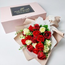 모모아트 [20송이 비누장미꽃다발] 선물세트 비누꽃 꽃다발 비누장미, 레드