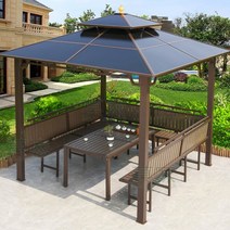 지붕있는평상 야외 바베큐장 파골라 파라고 지붕평상 사각정, 3.0x4.04기둥컬럼8cm