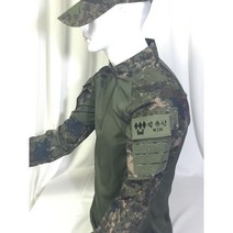 컴뱃셔츠 자수 명찰 간부/장교용 찍찍이 명찰 용사용 찍찍이 명찰 벨크로 네임텍 국방색 벨크로 명찰