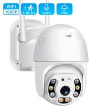 ANBIUX-1080P 보안 카메라 와이파이 야외 PTZ 스피드 돔 무선 IP 카메라 CCTV 팬 틸트 4XZoom IR 네트워크 감시 P2P 캠, 08. 3MP Add 128GB Card, 01. EU 플러그