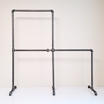 스탠드옷걸이 CP005 파이프행거 인테리어 이동식 고정식 흑관 백관 15A 20A, 흑관(20A)2000x2100