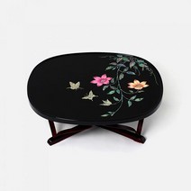 [박씨상방] 고급 나전 백합 타원 자개찻상40센티, 선택:단일상품