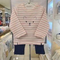 압소바 여아용 스트라이프 상하 세트