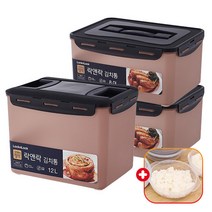 락앤락 (NEW) 김치통 2+1개+가쯔 세트 김장 김치/동치미/장아찌/오이지 발효 숙성 용기 냉장고 보관 통 추천, (8.0L*2+12L*1)+가쯔