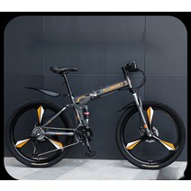 shike 접이식 산악자전거 크로스컨트리 24인치대 출근길 카레이싱 성인 대학생 여남, 26인치 21속, 삼도륜-화이트블루