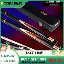 오리지널 RILEY RES-500 3/4 피스 큐 스누커 큐 수제 당구 스틱 확장 케이스 포함 9.5mm 팁 DEER 마스터