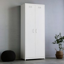 마켓비 MKB 철제수납장 캐비넷 긴세로 2문 7602000, 화이트