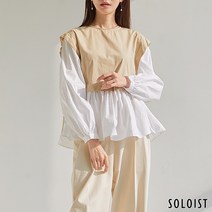 [솔로이스트] 유니크 레이어드 셔츠 블라우스 SADN1132