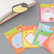 10개 다이어리 부착 동물모양 접착 메모지 가정주부 노트정리 유치원교사 공부법 아이디어적기, 병아리