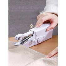 미니 재봉틀 핸드 미싱기 자수 휴대용 헬드 무선 최소 전기 스티치 기계 세트 빠른 수리 옷 바느질 홈 재봉 키트, 1 세트