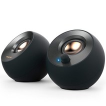 크리 에이 티브 페블 V2 - 최소한의 2.0 USB-C 전원 데스크탑 스피커 3.5 mm Aux-in 컴퓨터 및 랩톱 용 최대 8W RMS 전력 유형 - A 어댑터 포함 및 확장 케이블 (검정색), 본상품