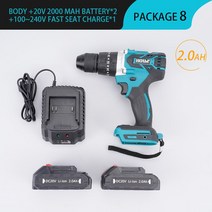 뿌레카 함마 드릴 해머 18V 3 in 1 무선 전기 브러시리스 임팩/해머 드릴 및 스크루 드라이버 13mm 20 +, 12 Blue 2Battery 2.0A_01 미국