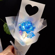 하트 홀로그램 블루장미 꽃다발 무드등 크리스탈 장미