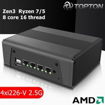 Topton AMD 미니 PC Ryzen 7 5825U 5800U 4x 인텔 i226V 2.5G NAS 서버 방화벽 기기 소프트 라우터 3 * NVMe 2 SATA 3x4K UHD, CN, Ryzen 5 5600U + EU, No Ram No Storage