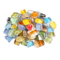 유리공예 모자이크 유리 타일 불규칙 멀티 컬러 DIY 만들기 돌 취미 예술 벽 공예 장식 100g, [07] 8